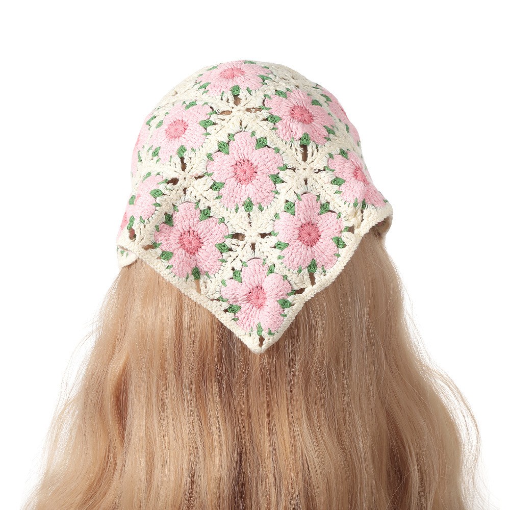Headband Summer Knit - Vintage Weben Stricken Blume Dreieck Kopftuch