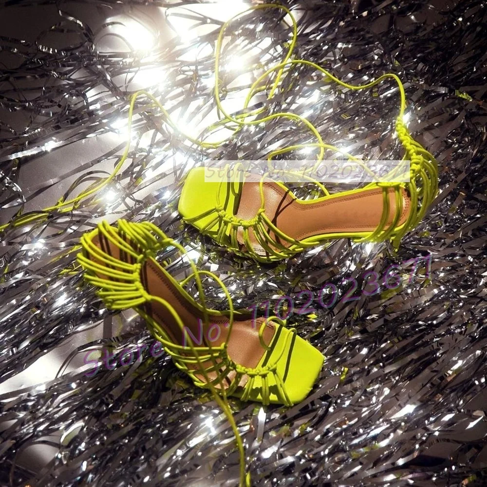 Schicke schnur gebundene Schnü – Sandal Strappy Heeled Bewertung und Preis