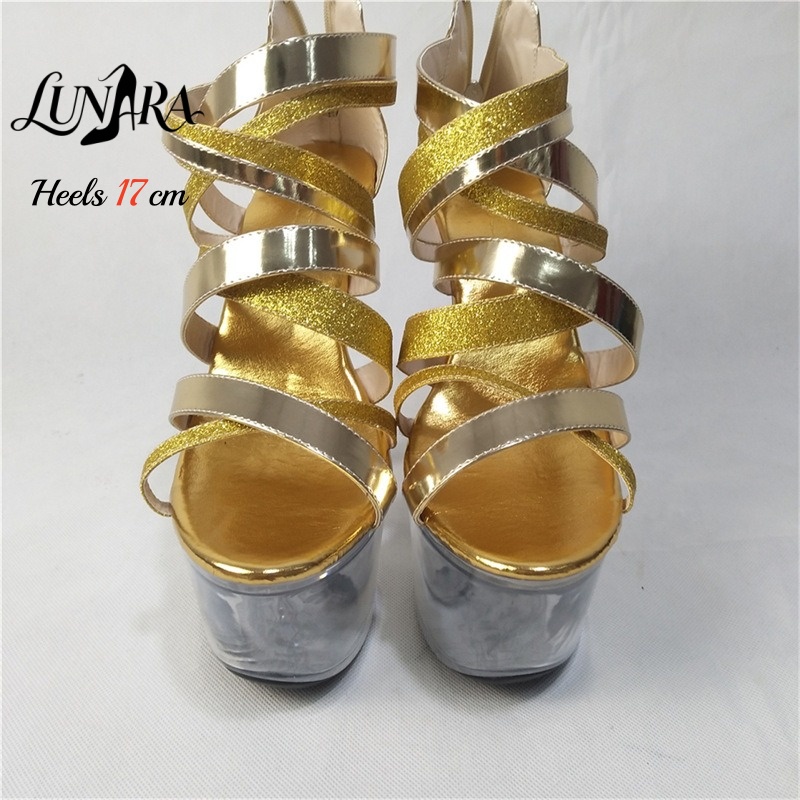 17cm/7 Zoll goldene Metallic-R – Sandal Strappy Heeled Bewertung und Preis