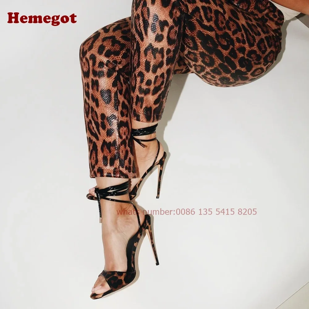 Leoparden-Schnür-Stiletto-Sand – Sandal Strappy Heeled Bewertung und Preis
