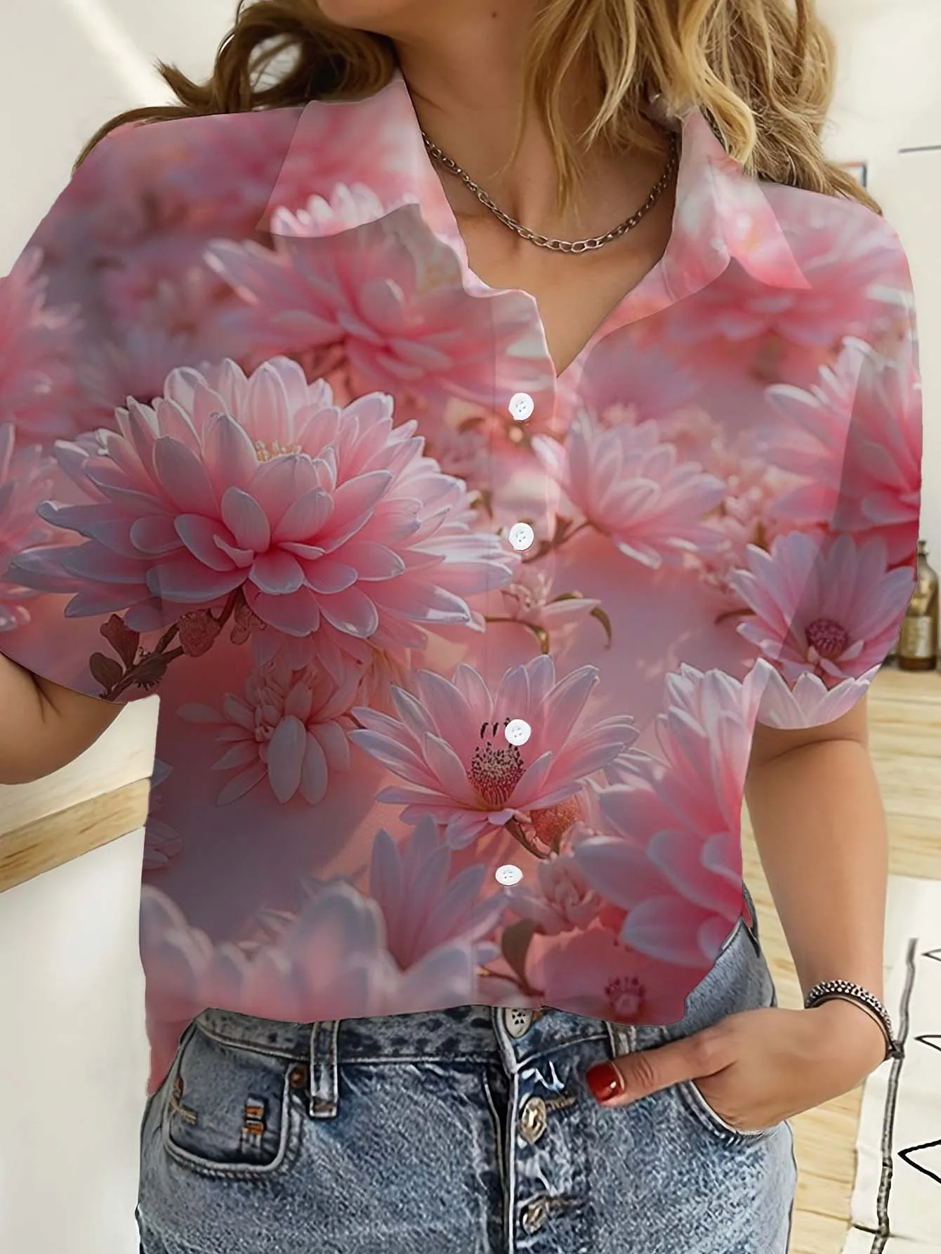 Hawaiianische Damenhemden Kurz – Romper Floral Print Bewertung und Preis
