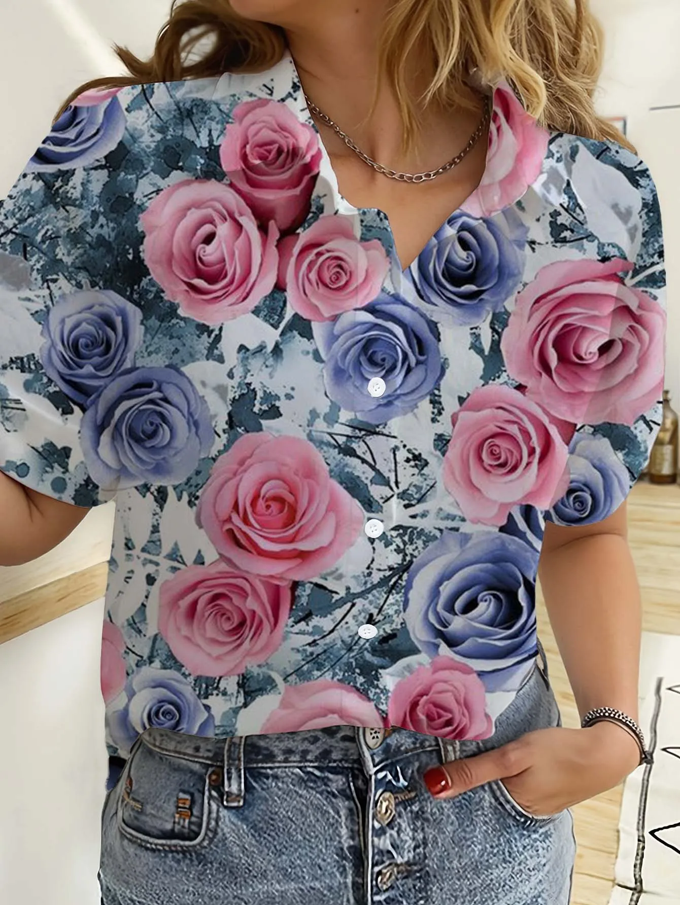 Hawaiianische Damenhemden Kurz – Romper Floral Print Bewertung und Preis