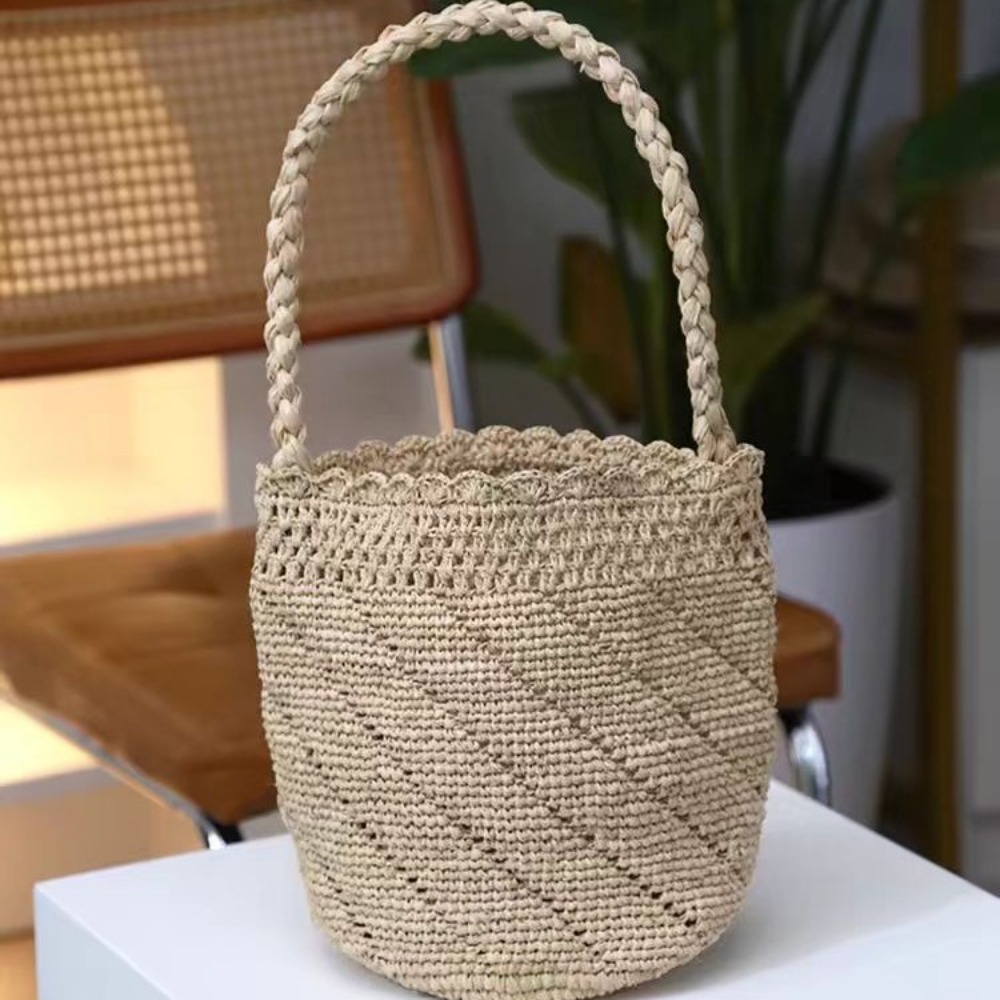 Handgemachte gehäkelte Stroh-E – Crochet Bag Raffia Bewertung und Preis