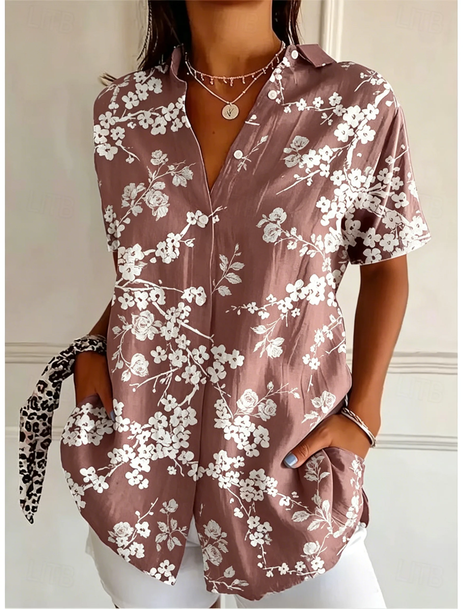Damen Kurzarm-Bluse mit Blumen – Romper Floral Print Bewertung und Preis