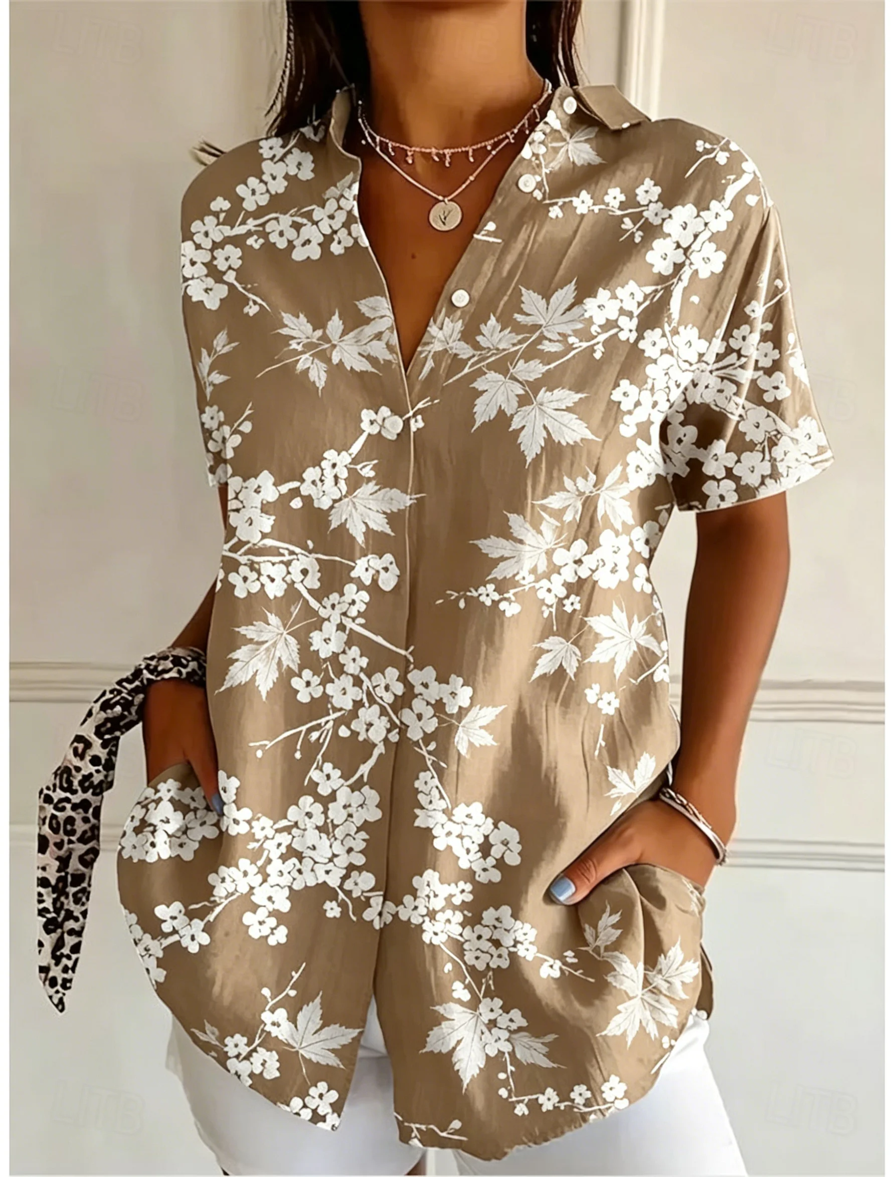 Damen Kurzarm-Bluse mit Blumen – Romper Floral Print Bewertung und Preis