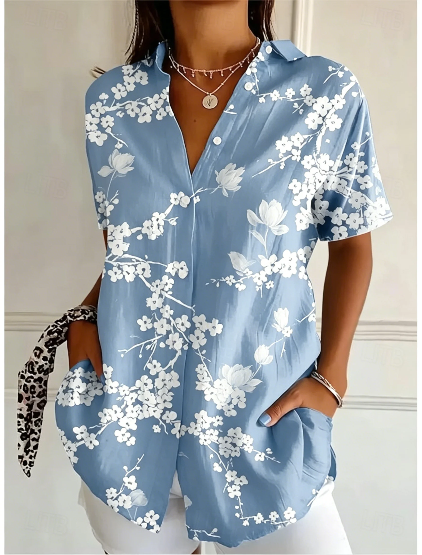 Damen Kurzarm-Bluse mit Blumen – Romper Floral Print Bewertung und Preis
